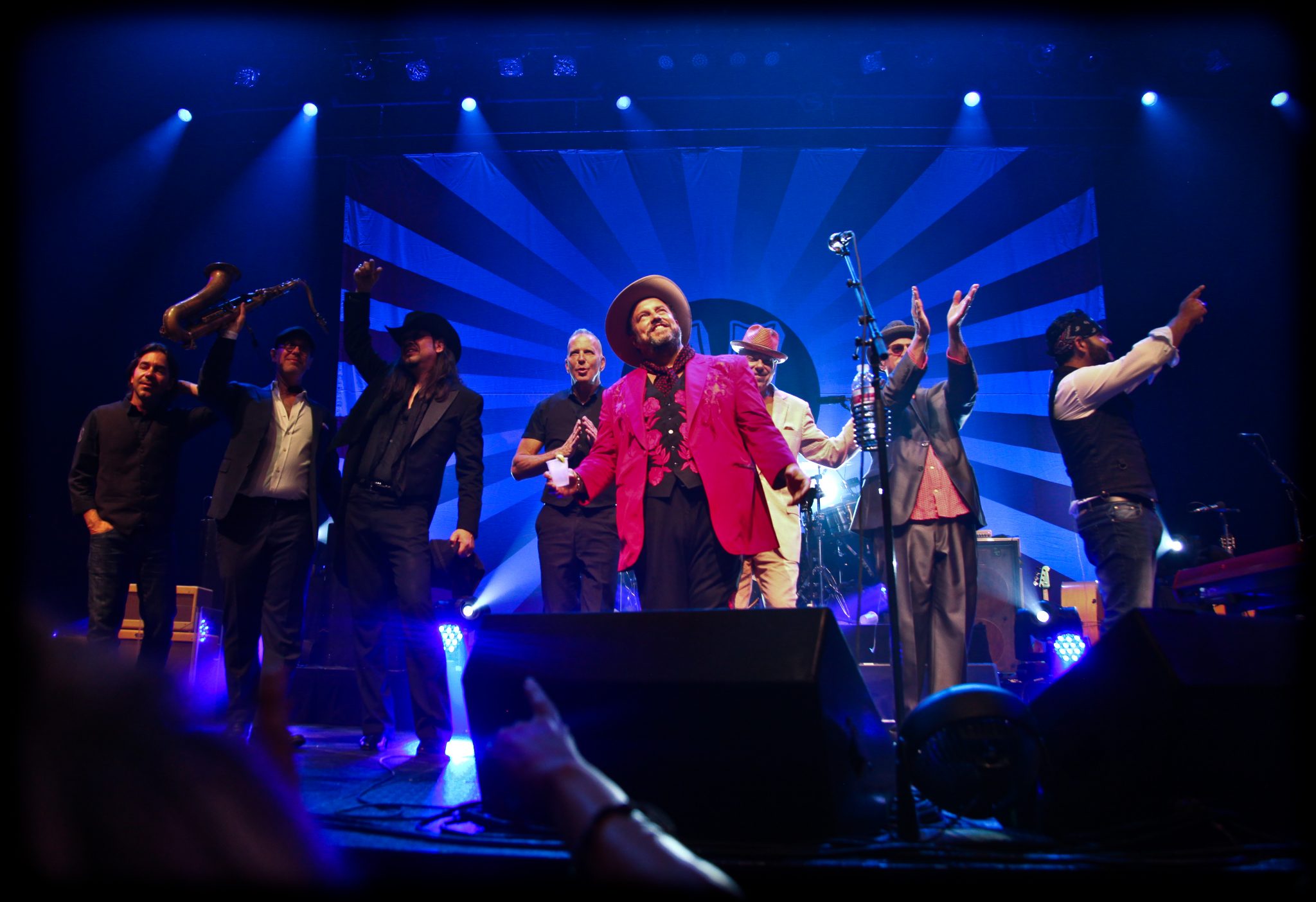 The Mavericks performing on tour